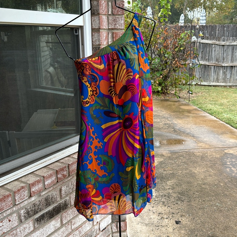 Trina Turk Silk Banana Republic one Shoulder Dress  4